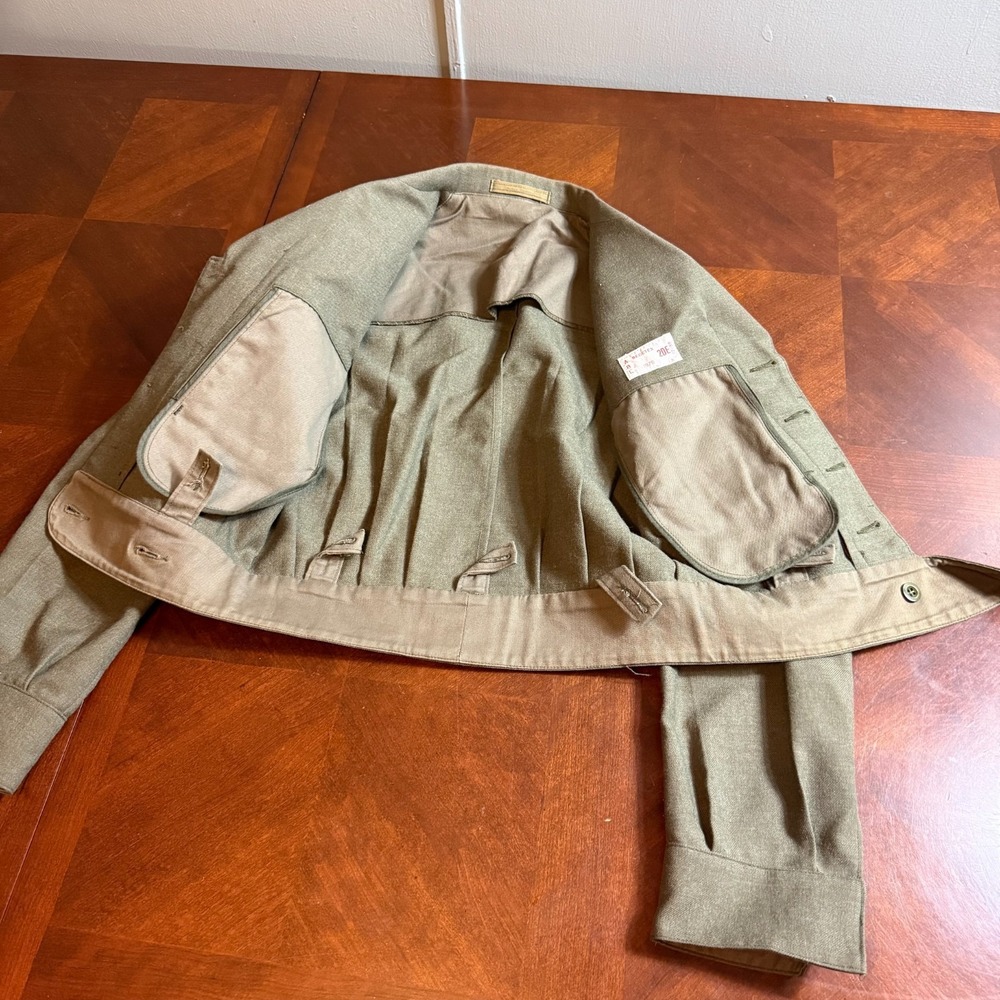 Vintage 1976 Belgian Military Wool Jacket Size 20E 4X Original Insignia - Picture 3 of 16